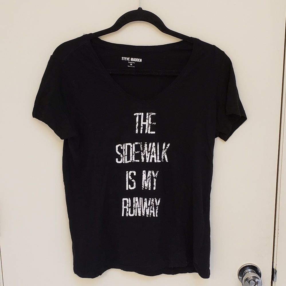 Steve Madden Fitted Black Work Out Top XL